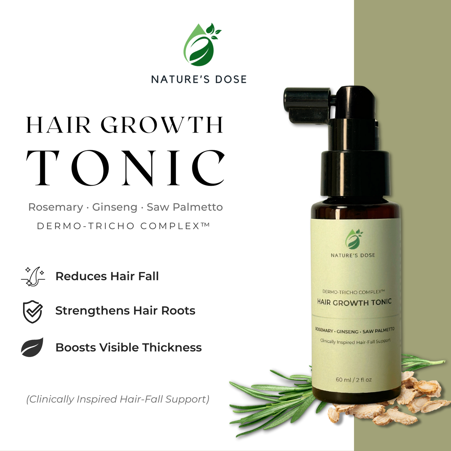 Rosemary Hair Growth Tonic – Support Scalp Health & Reduce Hair Fall
