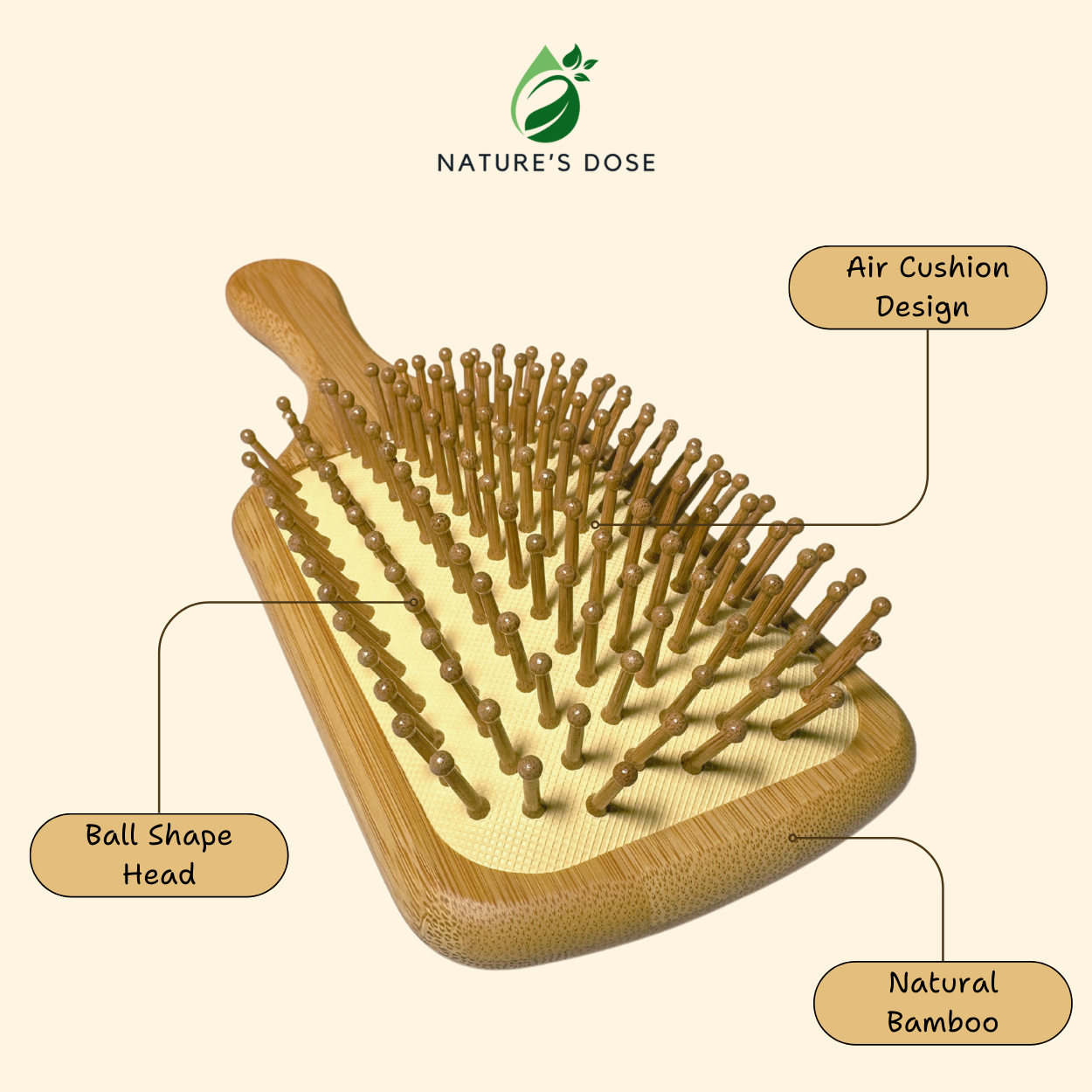 Bamboo Scalp Massage Comb – Gentle Detangling & Scalp Care