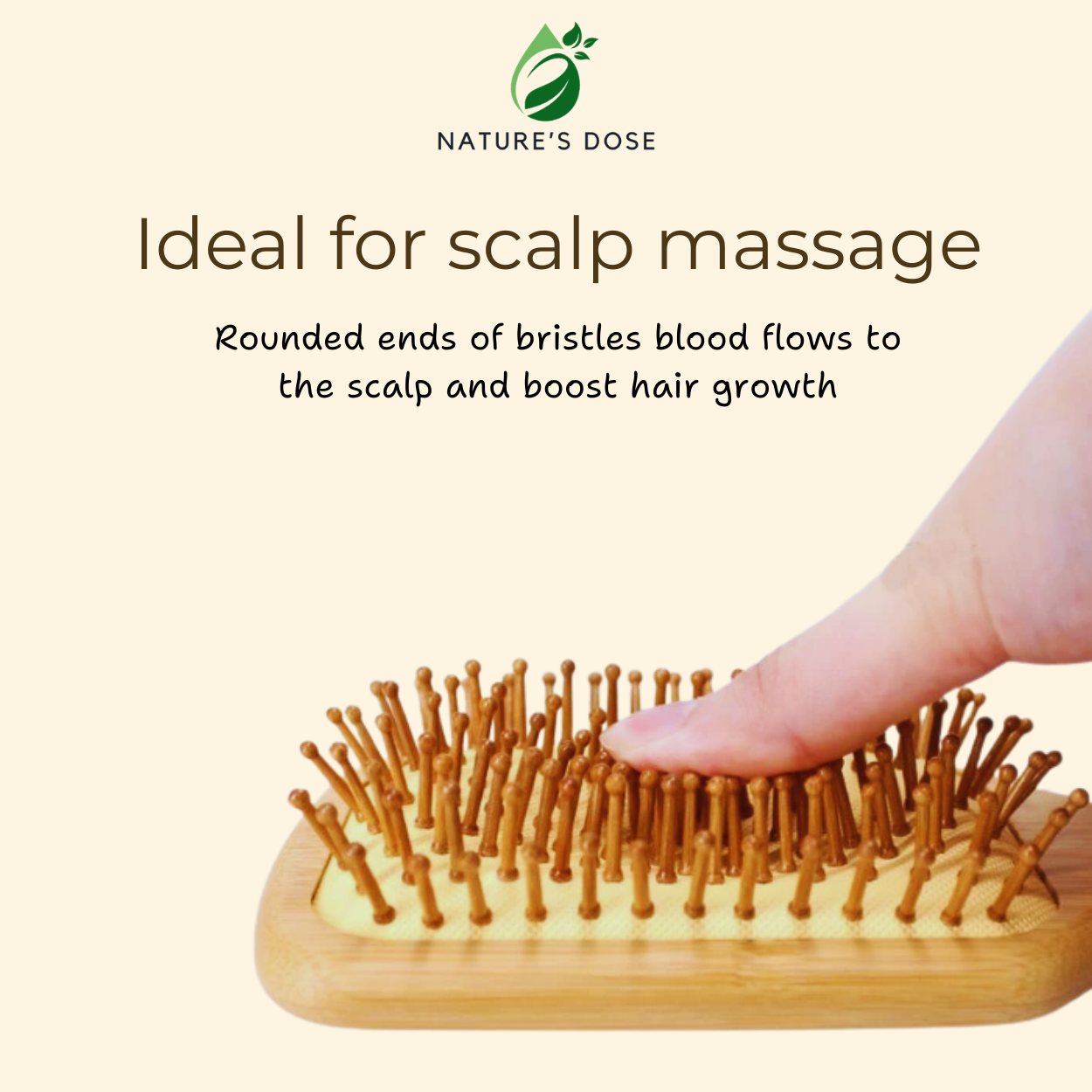Bamboo Scalp Massage Comb – Gentle Detangling & Scalp Care