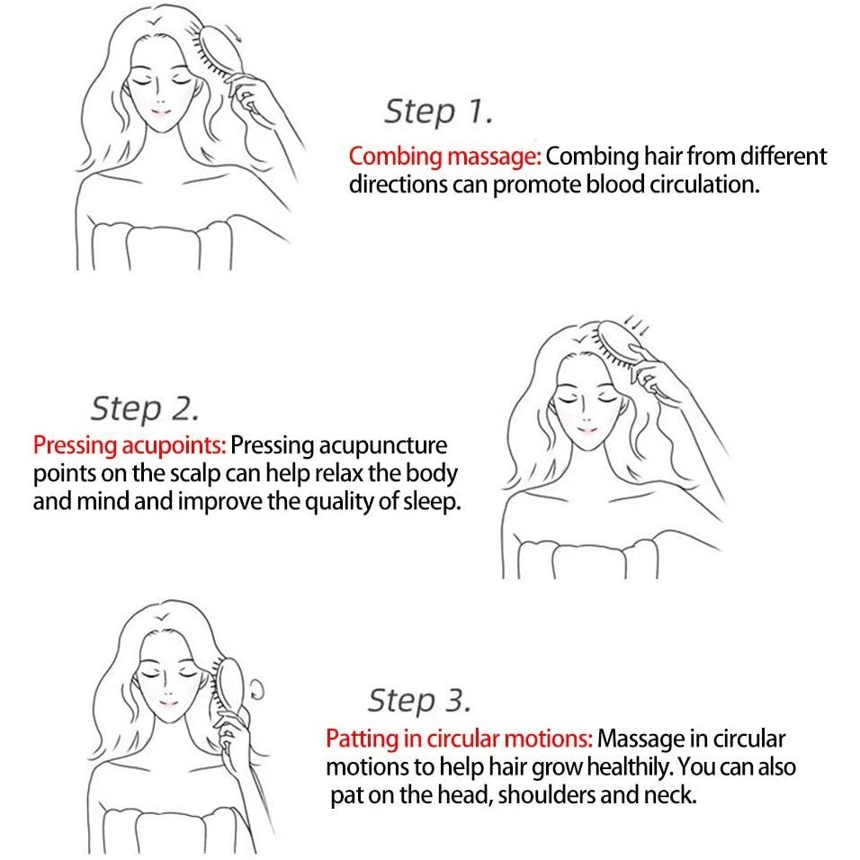 Bamboo Scalp Massage Comb – Gentle Detangling & Scalp Care